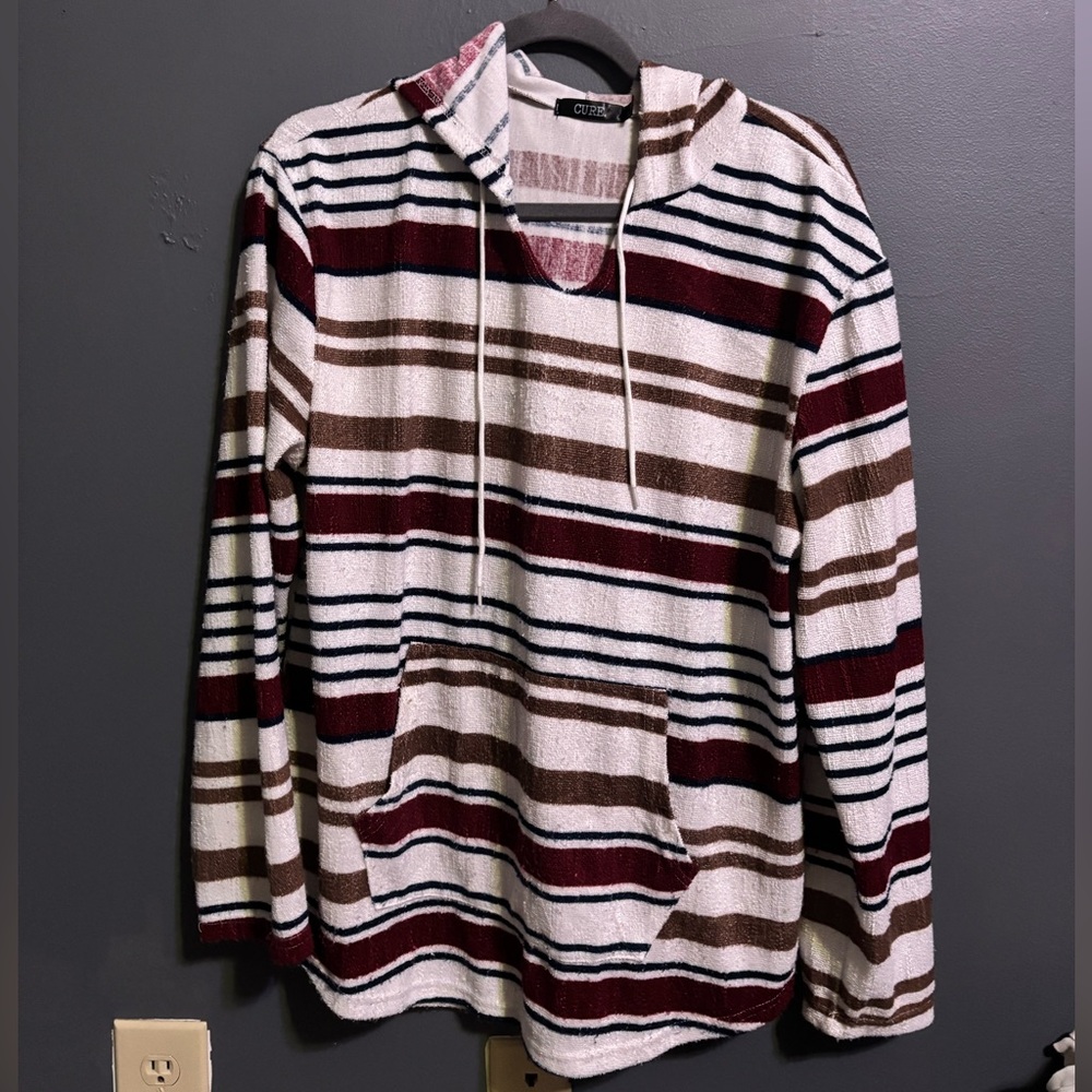 Cure. Beachy striped hoodie size XL